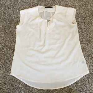 The Limited White Chiffon Short-Sleeved Blouse